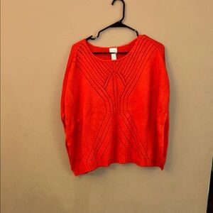 Chico's Bold Orange Knit Sweater